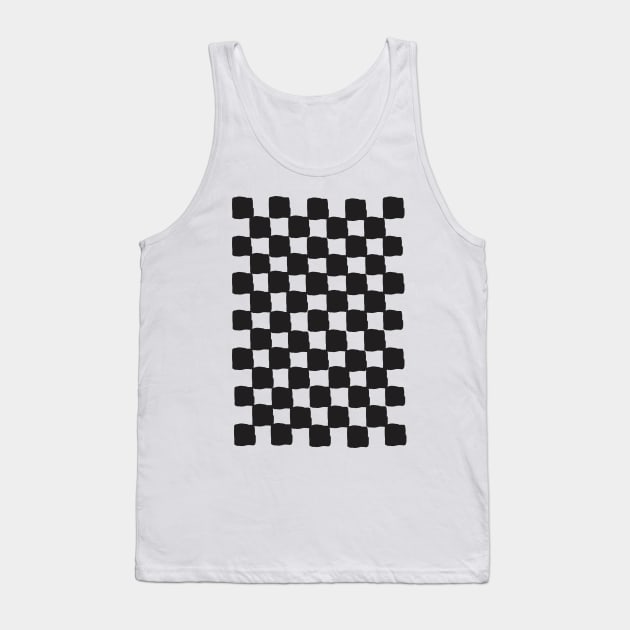 small checkered vintage black, Checkerboard Check Checkered, small checks, vintage black, cream and black, western, prairie, aesthetic, retro, vintage, cowboy Tank Top by blomastudios